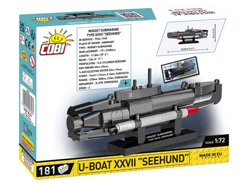 Cobi Německá miniponorka U-Boat XXVII Seehund 1:72